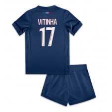 Paris Saint-Germain Vitinha #17 Hemmaställ Barn 2024-25 Korta ärmar (+ Korta byxor)